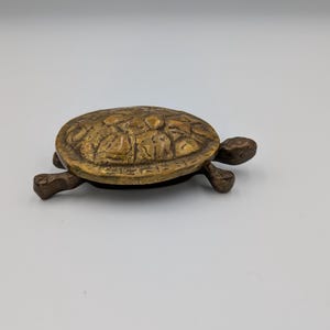 Vintage Brass Turtle Trinket Box