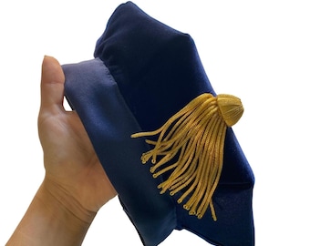 Luxury Velvet Doctoral Cap, Custom 8-Sided PhD Cap, Personalized Graduation Cap, Handmade Velvet Tam