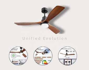 Ventilador de techo de madera estilo granja de 52 pulgadas con luces y control remoto