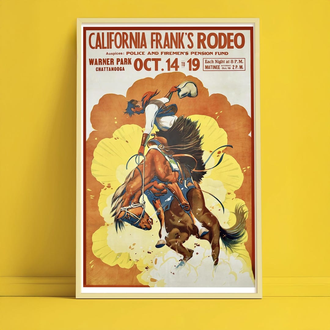 Vintage Rodeo Poster • California Frank’s 1920s Western Print - Etsy