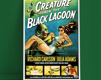 Creature from the Black Lagoon monster movie art • 1950s Film Poster