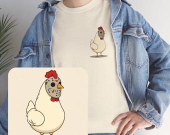 Funny Halloween Chicken Mask Shirt, Spooky Farm Tee