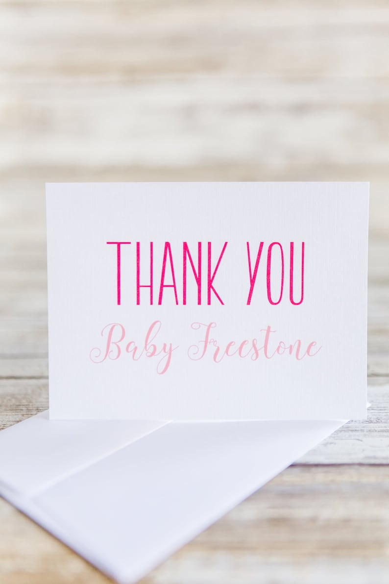 Custom Baby Shower Thank You Cards // Baby Shower // Baby Girl Etsy