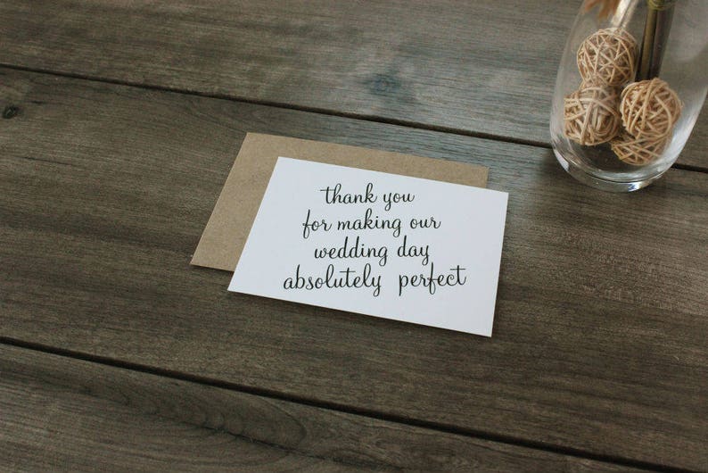 Vendor or Wedding Party Thank You Cards With Envelopes / Chic Etsy