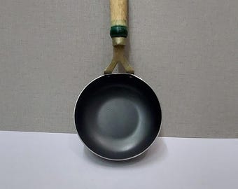 Iron Tadka Pan, 6" Small Tempering Skillet with Wooden Handle