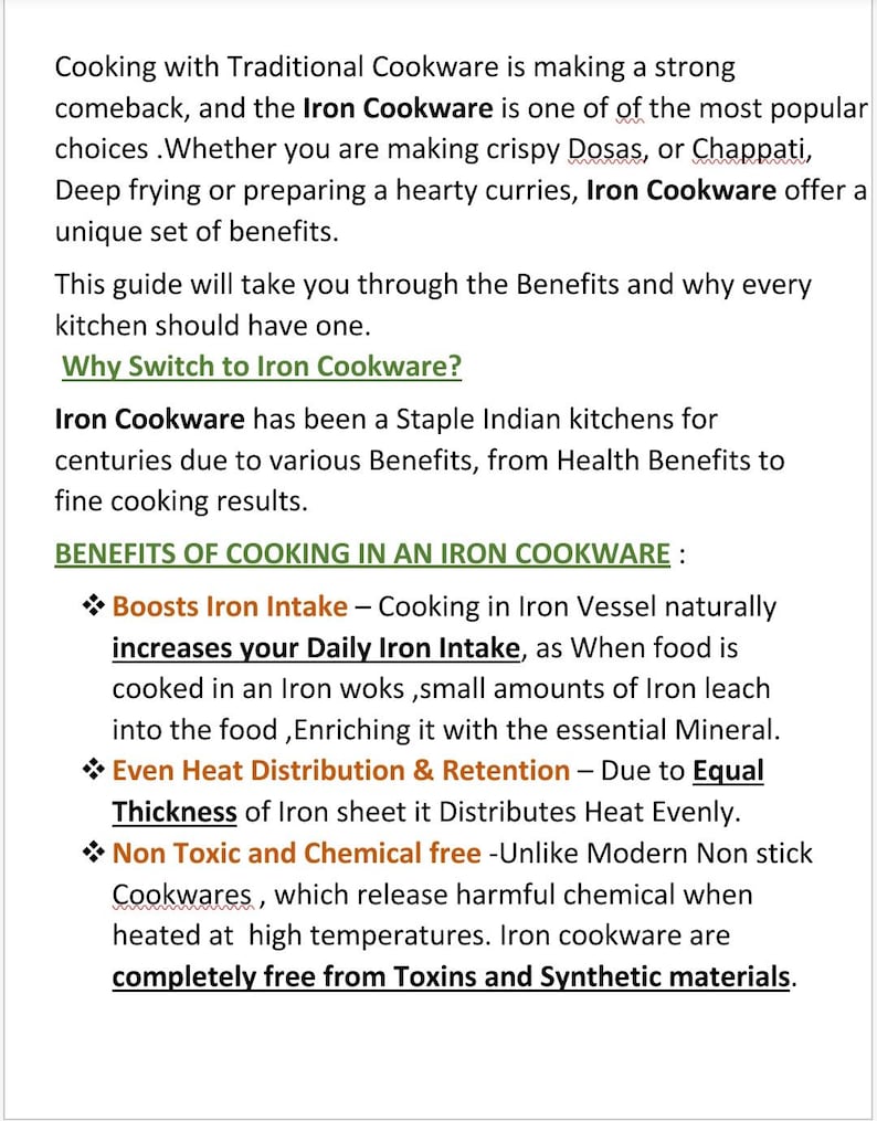 Poêle plate en fer faite main, Jalebi Kadai indien, 23 cm image 6