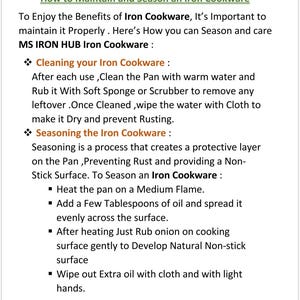 Poêle plate en fer faite main, Jalebi Kadai indien, 23 cm image 8