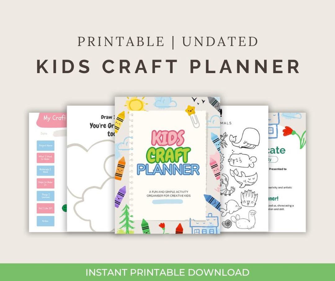Kids Craft Planner Printable | Creative Activity Organizer for Children ...