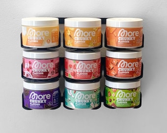 Wall mount for ChunkyFlavour cans from MoreNutrition