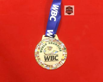Réplica de la medalla del Campeonato del CMB: Recuerdos de boxeo con expositor