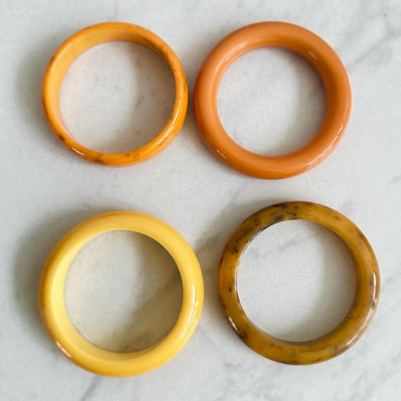 Vintage Bakelite Bangle, Fall Tones, Simichrome T… - image 2