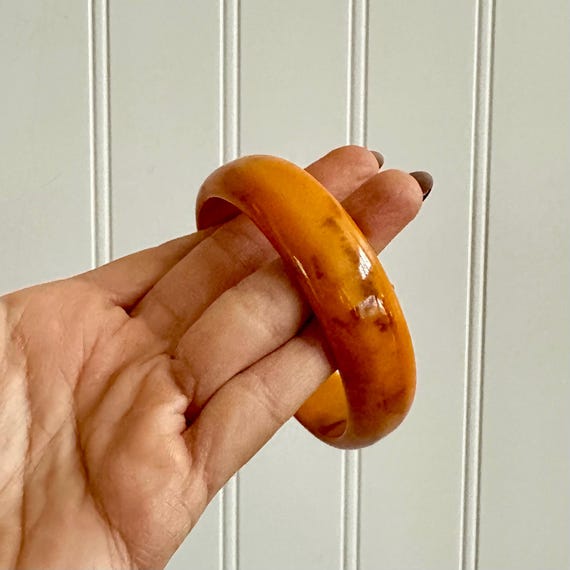 Vintage Bakelite Bangle, Fall Tones, Simichrome T… - image 18