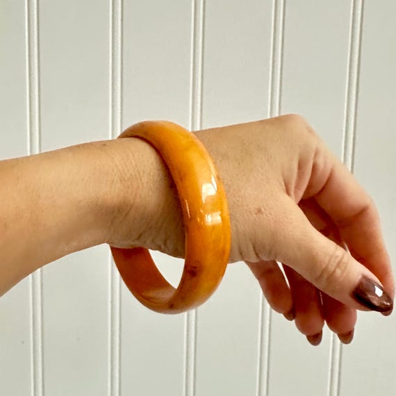 Vintage Bakelite Bangle, Fall Tones, Simichrome T… - image 19