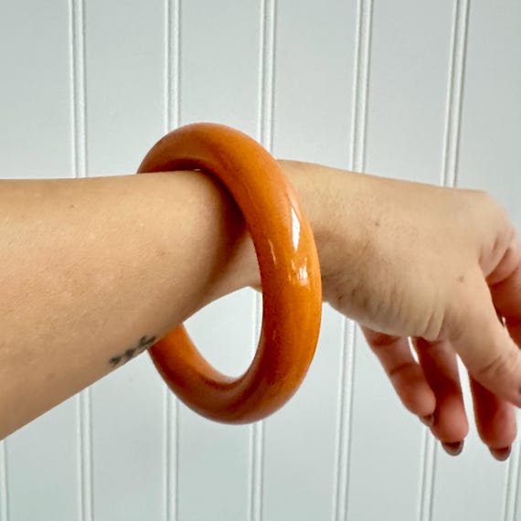 Vintage Bakelite Bangle, Fall Tones, Simichrome T… - image 7
