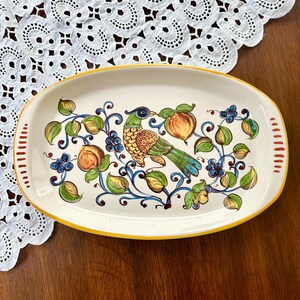 Italian Deruta Pottery Game Bird Platter, Ceramica Nova Hand Painted Serving Tray, Pheasant Bird Dish, Made in Italy