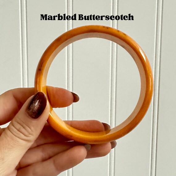 Vintage Bakelite Bangle, Fall Tones, Simichrome T… - image 16