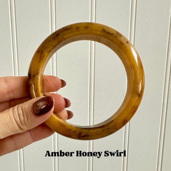 Vintage Bakelite Bangle, Fall Tones, Simichrome T… - image 8