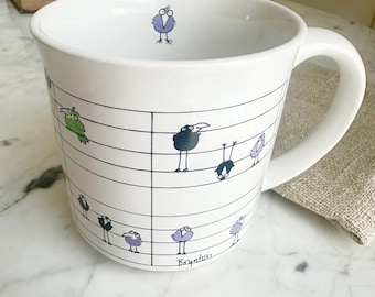 Vintage Sandra Boynton Bird Mug, Recycled Paper Products Coffee Cup, 80s 90s Nostalgia