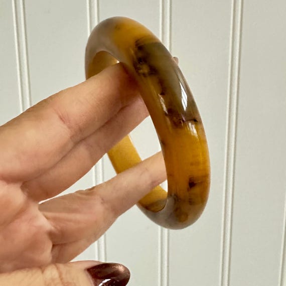 Vintage Bakelite Bangle, Fall Tones, Simichrome T… - image 10