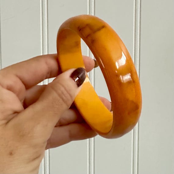 Vintage Bakelite Bangle, Fall Tones, Simichrome T… - image 17