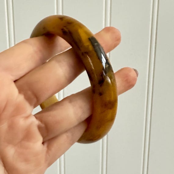 Vintage Bakelite Bangle, Fall Tones, Simichrome T… - image 9