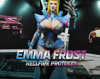 Emma Frost Hellfire Protocol Figure | 26cm 32cm Hand Painted Resin Statue | Marvel Rivals Collectible | X-Men White Queen Premium Figure