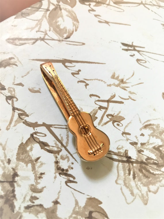 Guitar SWANK bar Tie Clip Detailed Musician Guitar Gem