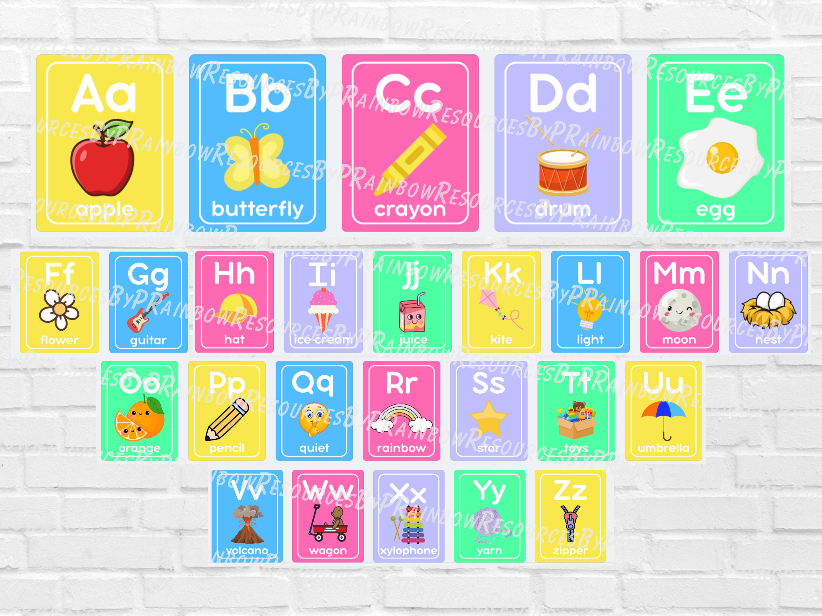 Bright Color Pop ABC Posters Digital Download - Etsy
