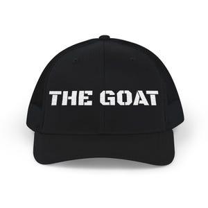 The GOAT Embroidered Trucker Hat Black Snapback Cap Streetwear Dad Hat