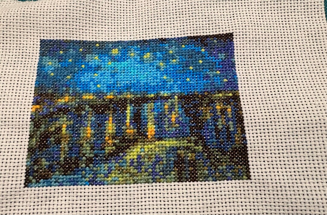 ヴィンセント・ヴァン・ゴッホ作「ローヌ川の星月夜」ミニ傑作クロス