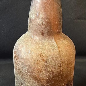 Antique American Bottle Co. 1900s Amber Stout Glass Beer, Ale Bottle - Worn Glass