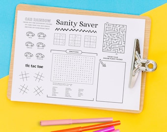 Screen-Free Kids Activity Printable – Travel, Dining Out, Busy Parent Solution – Instant PDF
