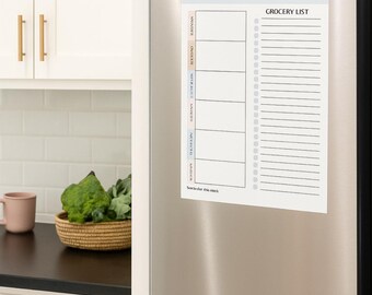 Planificador de comidas semanal con lista de compras, PDF digital, imprimible