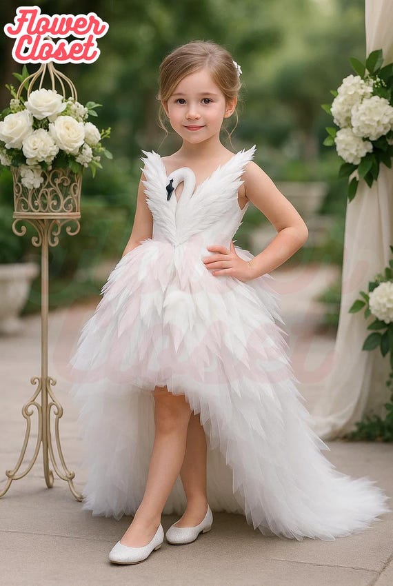 swan kid party dress Lavender Feather Girl Dress, Halloween Kids Costume, Fairy Dress, Swan Costume for Kids, Pageant Girl Dress,puffy Princess Themed Dress Tutu