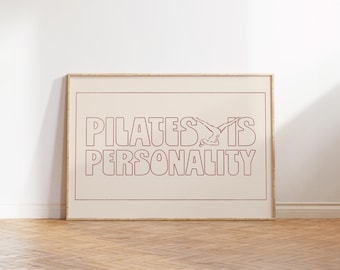 Pilates Poster, Funny Pilates Wall Art, Retro Pilates Studio Decor, Gift for Pilates Lover, Hot Girly Print, Modern Fitness Wall Decor