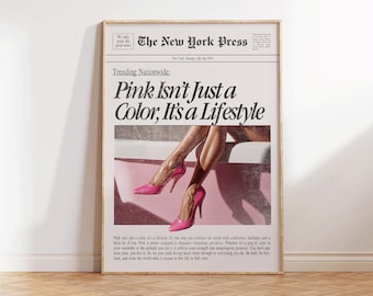 Life Is Better in Pink Print - Retro Girly Wall Art - Vintage Pink Decor for Bedroom or Apartment - Trendy Preppy Decor Gift - Pink Lovers