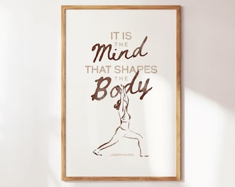 Joseph Pilates Print - Pilates Wall Art - Studio Decor - Gift for Pilates Lovers & Teachers - Trendy Gym Poster - Pilates Quotes