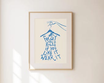 Fashion Print, Fashion Gift, Vogue Print, Feminist Wall Art, Preppy Wall Decor, Trendy Bedroom Apartment Decor, Hot Girls Print, Glamor Art