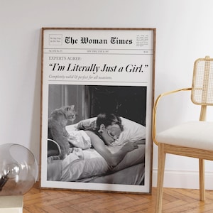 I'm Literally Just A Girl Print, Girly Wall Art, Retro Apartment Decor, Trendy Gallery Wall, Preppy Poster, Girly Gift, It Girl Dorm Decor imagen 6