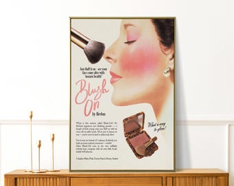 Makeup Wall Art, Makeup Room Decor, Chic Preppy Apartment Decor, Girly Wall Art, Colorful Print, Vintage Fashion Print, Retro Beauty Poster