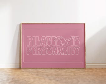 Pilates Poster, Funny Pilates Wall Art, Retro Pilates Studio Decor, Gift for Pilates Lover, Hot Girly Print, Modern Fitness Wall Decor