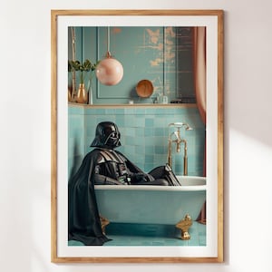 Darth Vader Bathroom Print | Darth Vader in A Bathtub | Star Wars Bathroom Print | Funny Bathroom Print | Star Wars Bathroom Decor