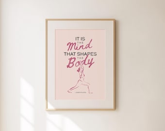 Joseph Pilates Print - Pilates Wall Art - Studio Decor - Gift for Pilates Lovers & Teachers - Trendy Gym Poster - Pilates Quotes