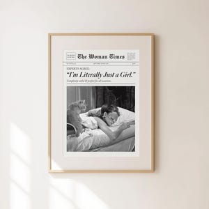 I'm Literally Just A Girl Print, Girly Wall Art, Retro Apartment Decor, Trendy Gallery Wall, Preppy Poster, Girly Gift, It Girl Dorm Decor imagen 7