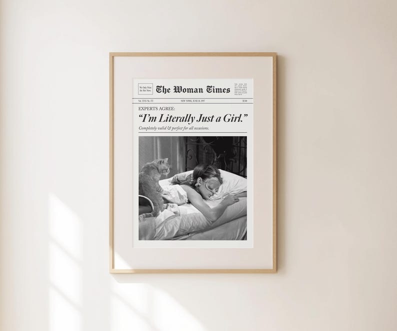 I'm Literally Just A Girl Print, Girly Wall Art, Retro Apartment Decor, Trendy Gallery Wall, Preppy Poster, Girly Gift, It Girl Dorm Decor imagen 7