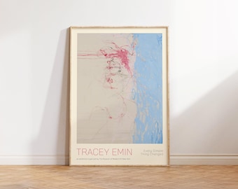 Tracey Emin Print - Every Simple Thing Changed - Modern Feminist Wall Art - Pink Abstract Painting for Living Room & Office - Gift for Her
