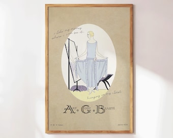 I Like My Money Print - Vintage Fashion Wall Art - Retro Fashion Poster - Art Deco Style - Girly Gift for Her - Trendy Apartment Decor