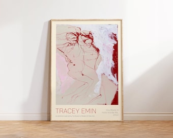 Tracey Emin Print - You Made A Hole - Modern Feminist Wall Art - Pink Abstract Painting for Living Room & Office Wall - Gift for Her