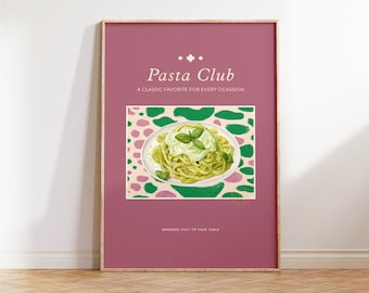 Kitchen Prints - Retro Pasta Prints - Vintage Mid Century Modern Kitchen Wall Art and Prints - Italian Food Art - Perfect for Home Decor