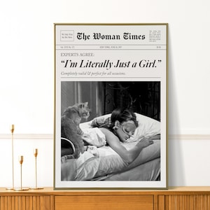 I'm Literally Just A Girl Print, Girly Wall Art, Retro Apartment Decor, Trendy Gallery Wall, Preppy Poster, Girly Gift, It Girl Dorm Decor imagen 4